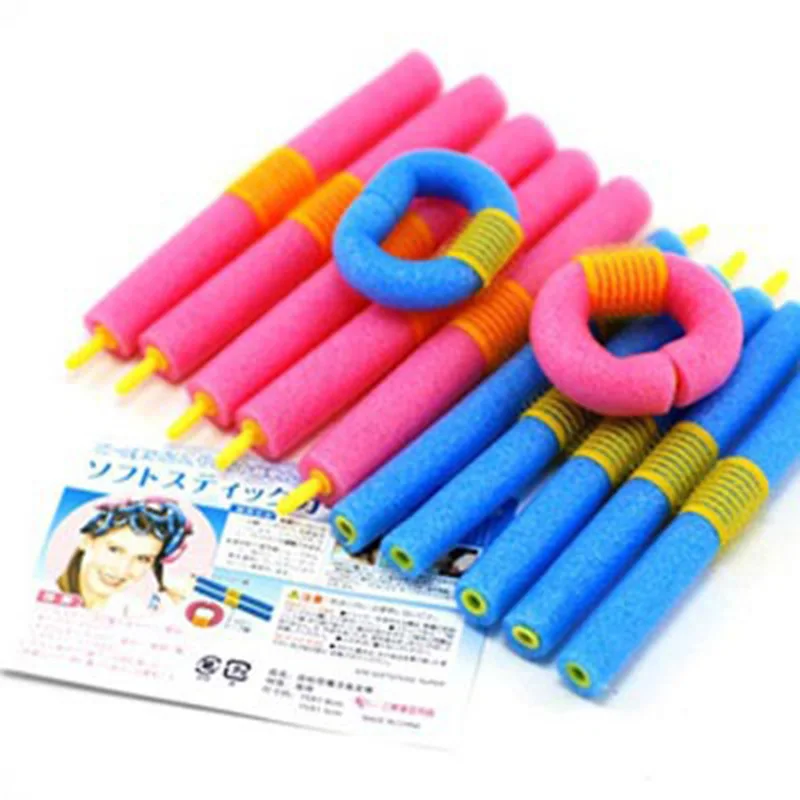 12pcs Hair Rollers Curlers ClingBrand New Soft Foam Anion Bendy Hair Tool drop Shipping
