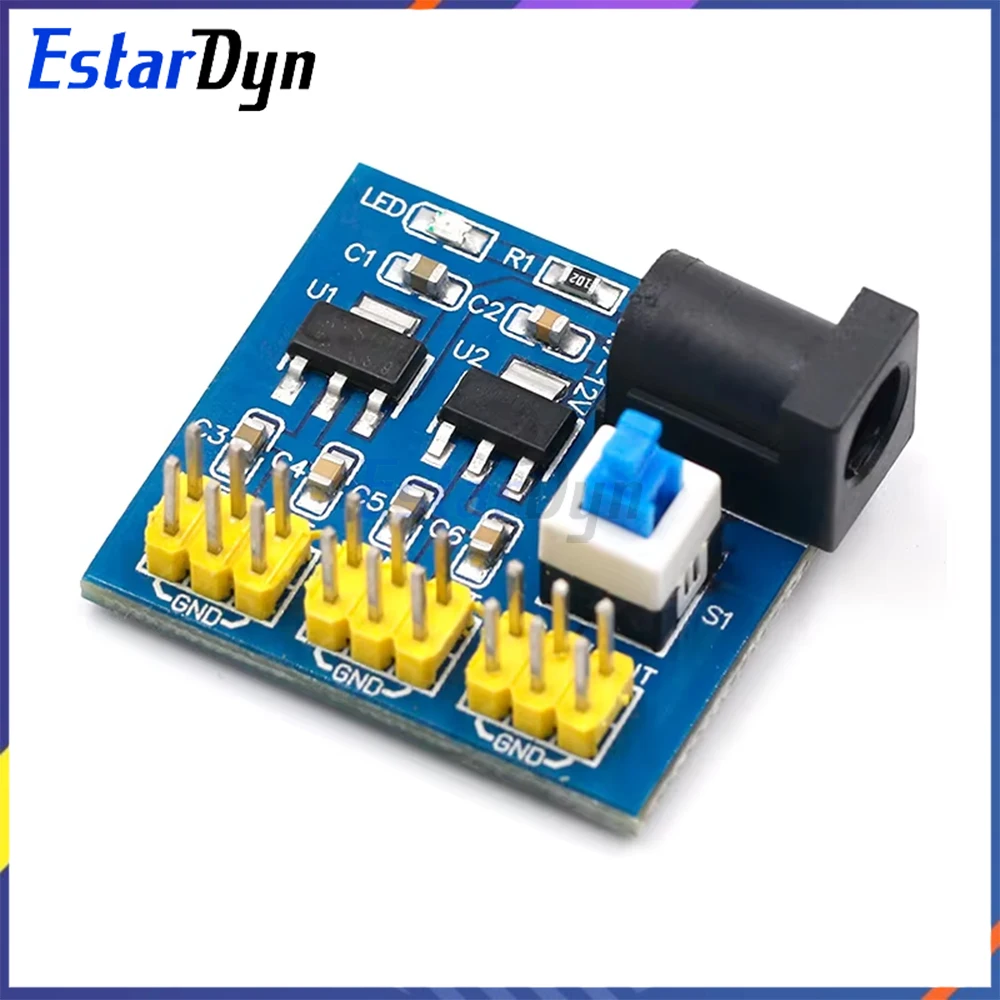 12V to 3.3V/5V Dual Output Buck Converter Step-Down Power Supply Module, 95% High Efficiency