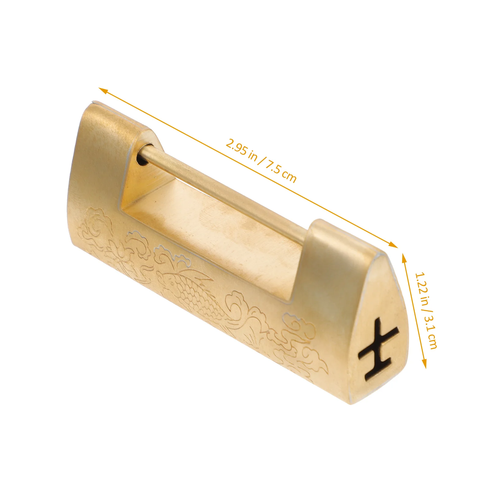 Öffnen Sie das Vorhängeschloss horizontal, Vintage-Riegel, chinesischer Stil, Kupfer, dekorative kleine Box