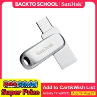 SanDisk Ultra Dual Drive Luxe USB3.2 Type-C Flash Drive Metal Pen Drive 32GB 64GB 128GB 256GB 512GB 1TB OTG U disk for iPhone 15