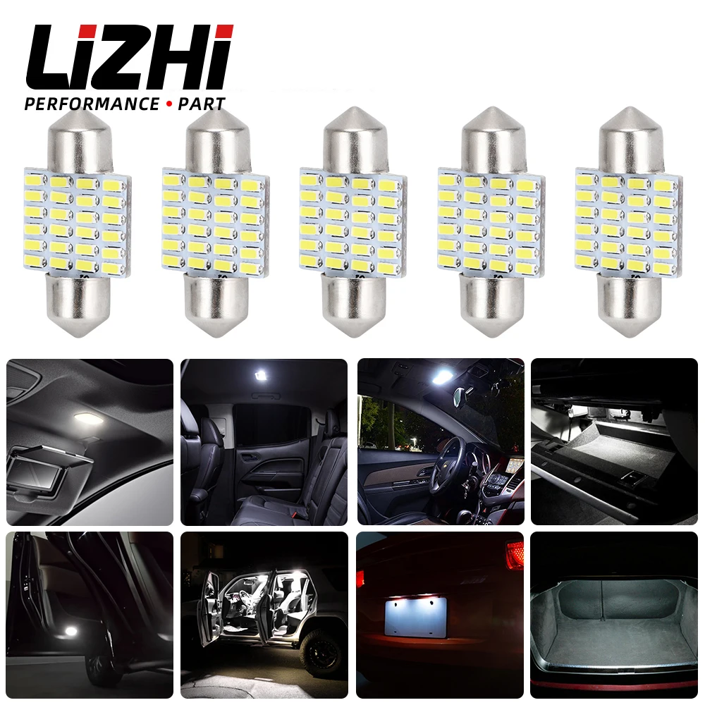 

LED Bulb 31mm DE3021 DE3022 DE3175 White 6000K Car Vehicle Panel Lamp Auto Interior Reading Lamp Bulb Light License Plate Light