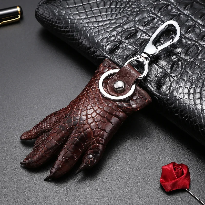 

2022 New Creative Handmade Key Chain Bag Personalized High-grade Crocodile Leather Claw Fashion Pendant Men's Car Key Bag 50