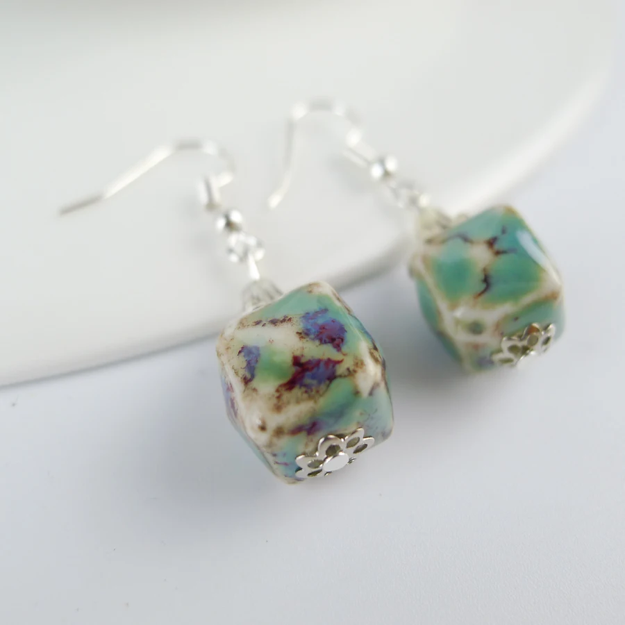 Eastern Beauty Fashion Ceramic beads Dangle Earring For Women Girls Dropshipping Wholesale Jewelries Dangle Earrings #FY303