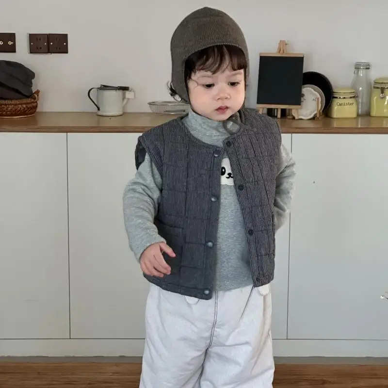 

2025 Winter New Baby Warm Plaid Vest Children Sleeveless Coat Boys Girls Fleece Vest Toddler Casual Jacket Kids Clothes