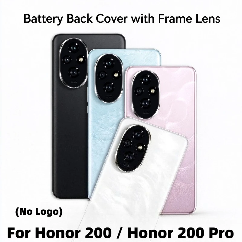 (No Logo) Replacement Battery Back Cover For Honor 200 Pro 5G With Camera Frame Lens & Heat Sink