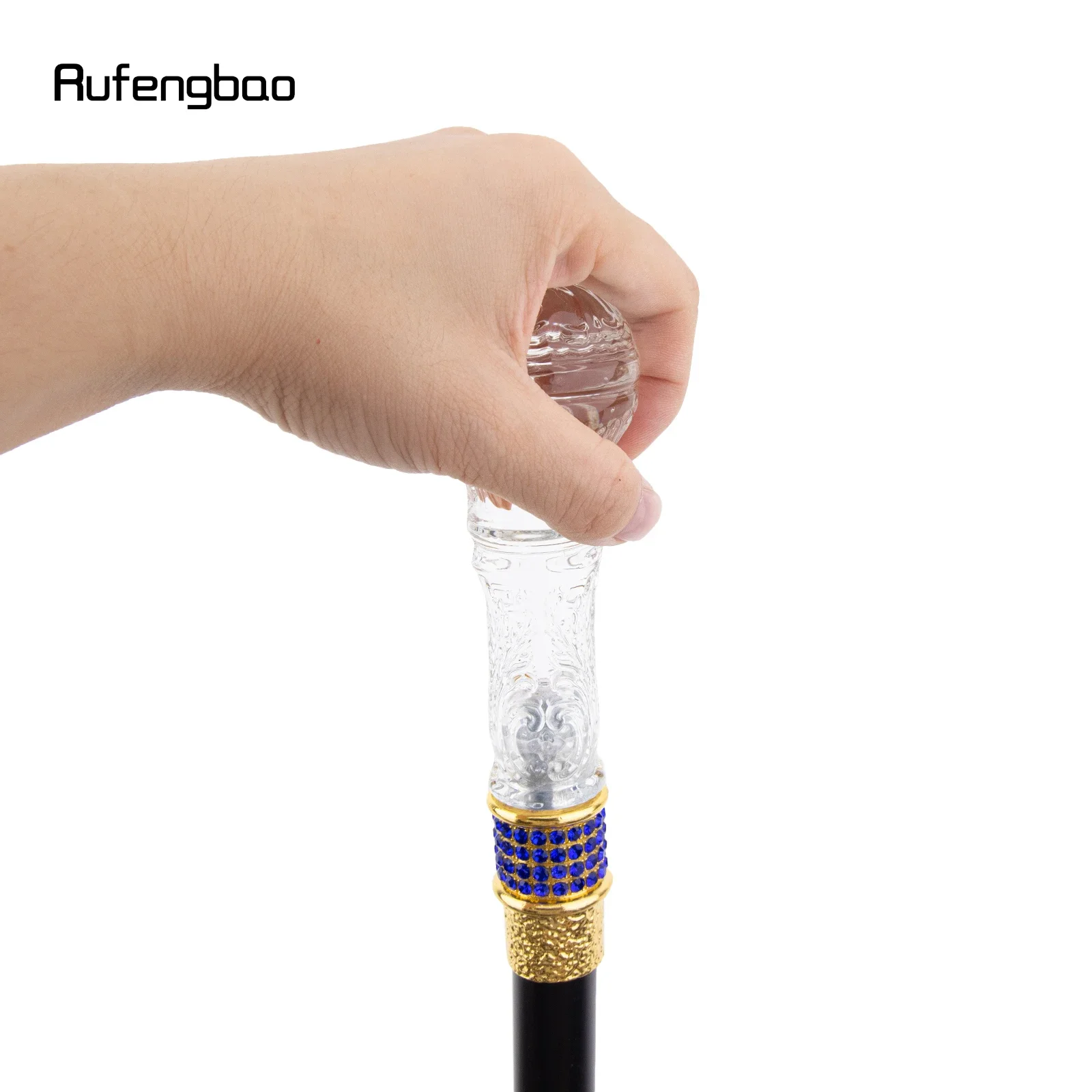 투명한 유리 공 황금색 보라색 합금 요정 지팡이 소녀 공주용 지팡이 공연 무대 지팡이 94cm