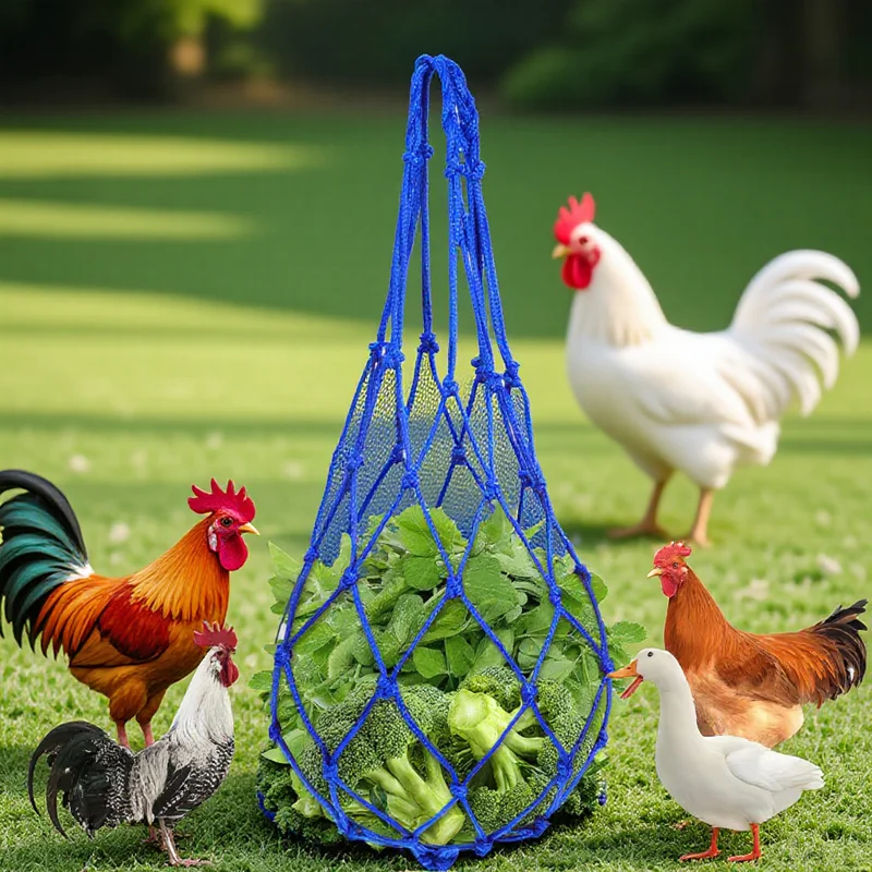 

1Pcs Premium Livestock Feeding Mesh Bag Strong Durable Poultry Hanging Feeder Convenient Food Storage Livestock Food Feeder