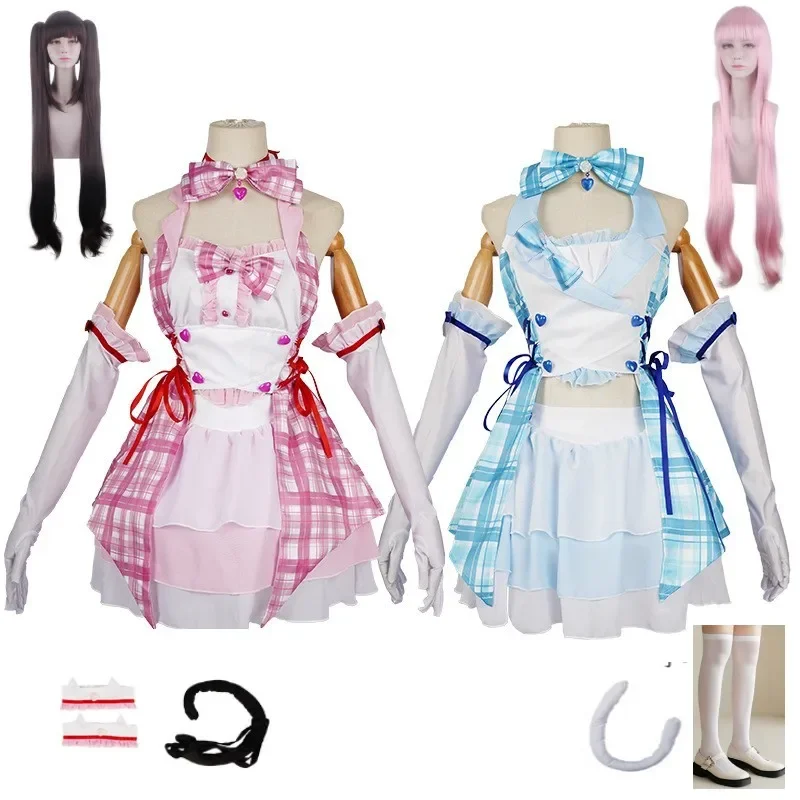 Disfraz de Anime para niñas, vestido de Lolita, Neko, vainilla, cómic