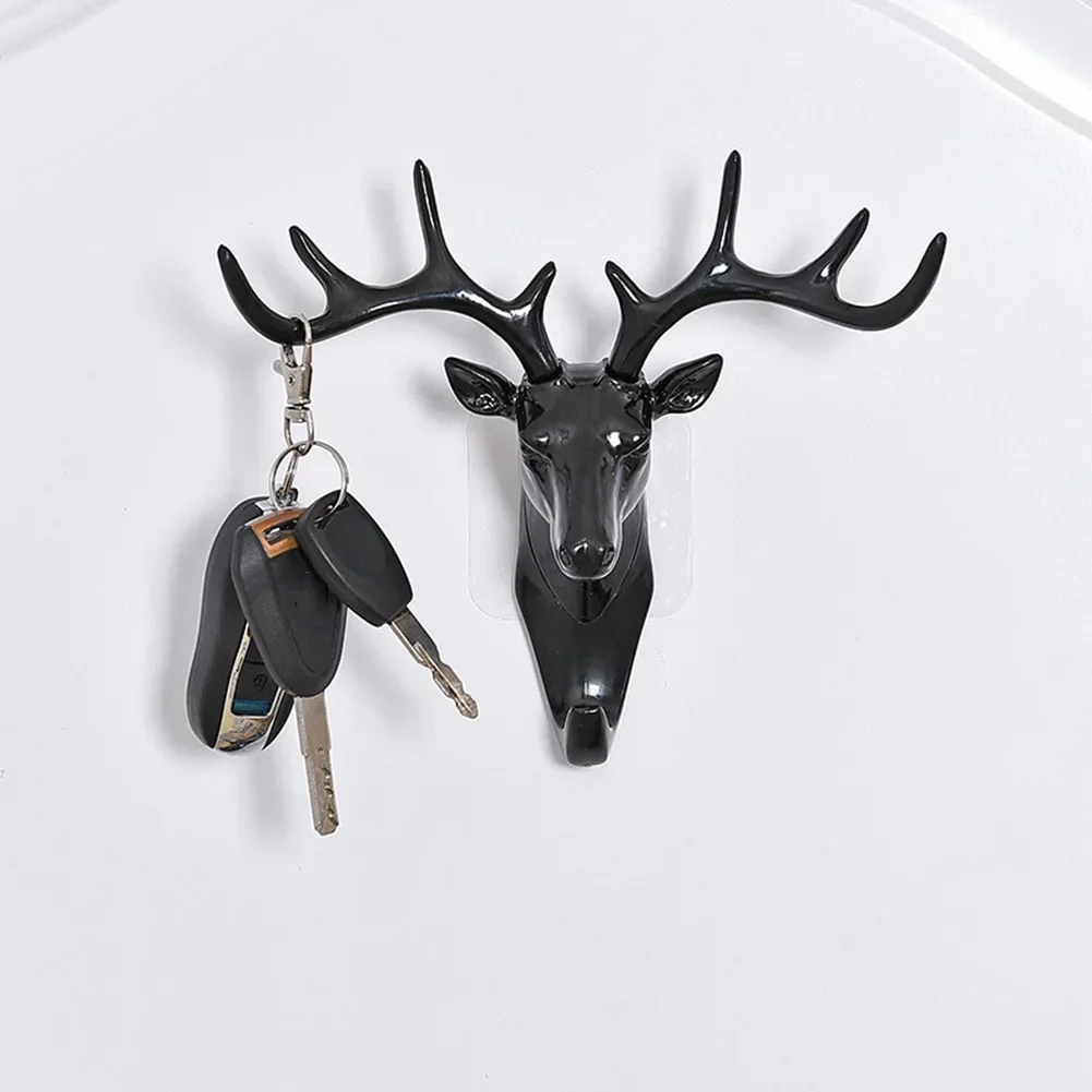 Vintage Deer Head Wall Hanging Hook Antlers for Hanging Clothes Hat Scarf Key Deer Horns Hanger Rack Wall Home Decoration