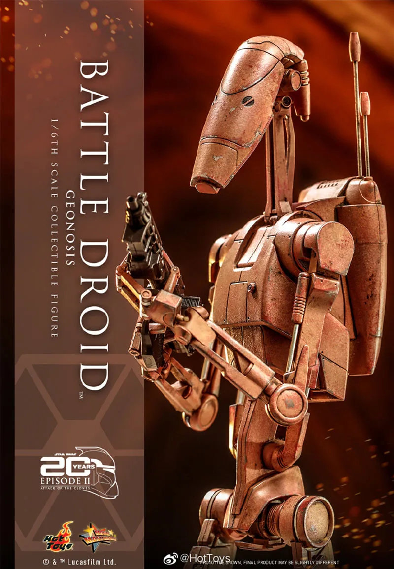 Original HOTTOYS HT MMS649 1/6 Scale Collectible Star Wars BATTLE DROID GEONOSIS 12'' Male Solider Action Figure Full Set Toys