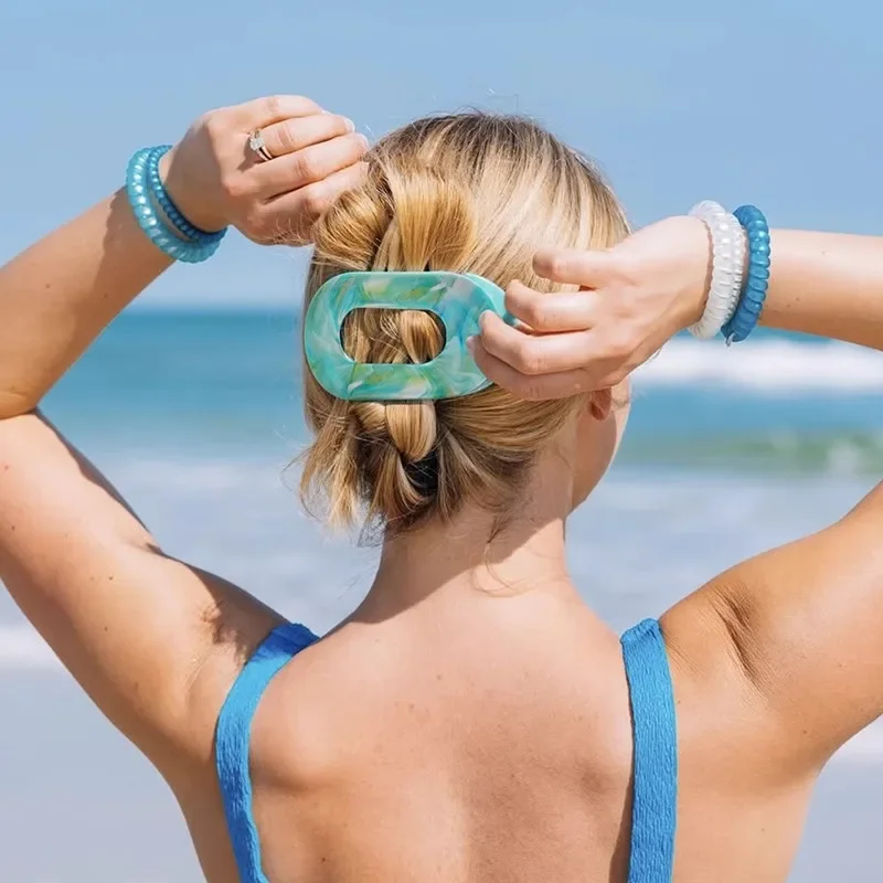 

AWAYTR акриловая мраморная заколка для волос с когтями, модные пластиковые заколки для волос, зажим для девочек, аксессуары для волос, праздничный подарок, головной убор на день Святого Валентина