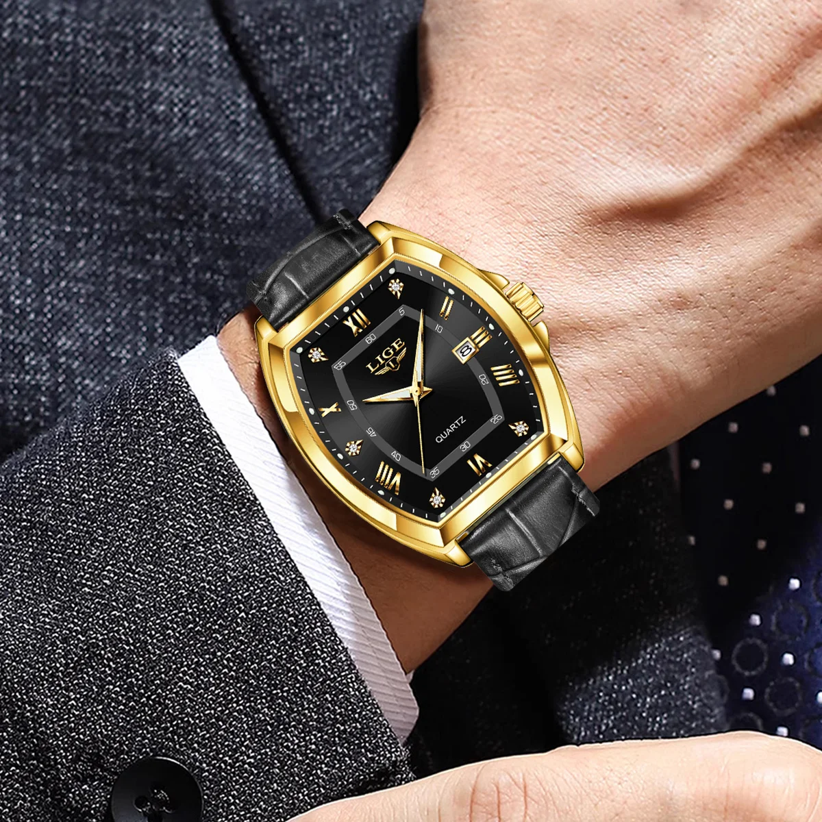 Orologi da uomo con cinturino in pelle di moda Orologio da polso al quarzo da uomo d'affari di marca di lusso Orologio da uomo luminoso Orologio sportivo da uomo impermeabile