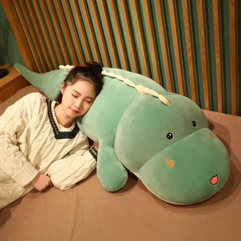 Neue Huggable Große Lange Nette Dinosaurier Plüsch Spielzeug Weiche Cartoon Tier Krokodil Gefüllte Puppe Freund Kissen Kind Mädchen Geburtstag Geschenk – Detail 5