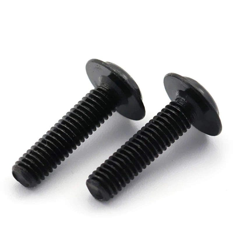 50pcs/lot PWM Black Pan Head Screws  with Washer  Fixed Motherboard Screws With Pad DIN967 M1.4 M2 M2.5 M3 M 3.5 M4 M5 M6