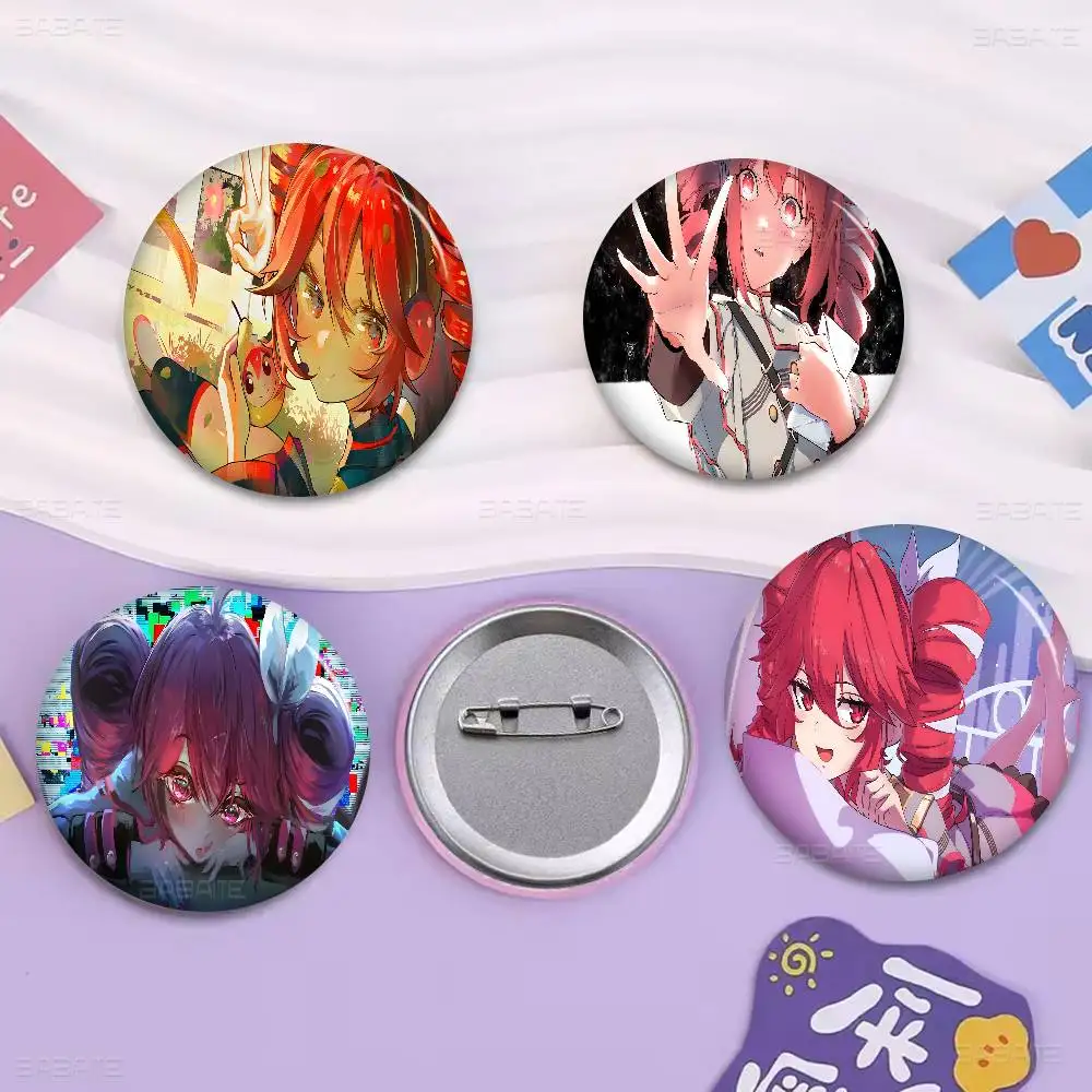 Singer Kasane Teto Soft Button Pin Bright Printed Icon Gift For Friends Badge Collar Brooch Lapel Pin Metal