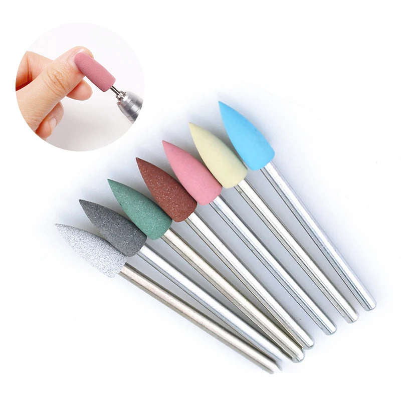 1PC Silicone Milling Cutter for Manicure Stones Nail Drill Bit Machine Manicure Accessories Nail Buffer Polisher Grinder Tool