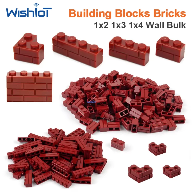 100g Hochwandige, dicke kleine Bausteine, lose Granulat-Bausteine, 1x2 rechtwinklig, 1x3, 1x4 Noppen, 15533 Wandmontage-Modellsteine, DIY-Spielzeug