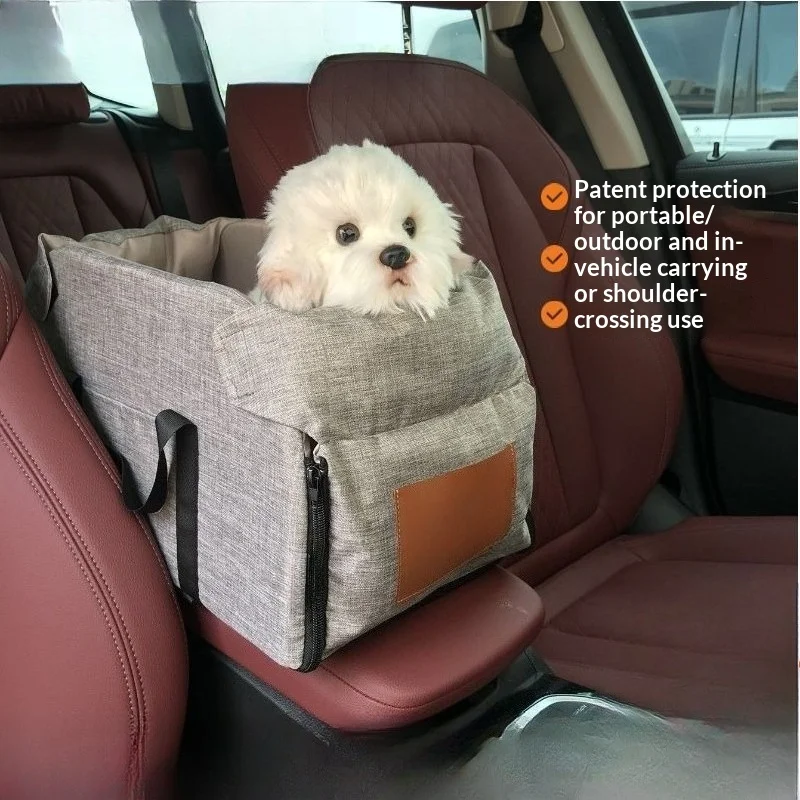 4‑Season Multi‑Function Pet Car Seat Bed, Portable Travel Carrier Cushion Nest for Dogs Cats Outdoor Vehicle Household Use
