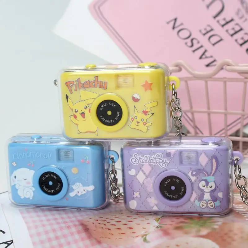 5.1*3.3*2Cm Sanrio Cartoon Kuromi Cinnamoroll Camera Keychain Accessories Anime Mini Simulation Light-Emitting Camera Pendant