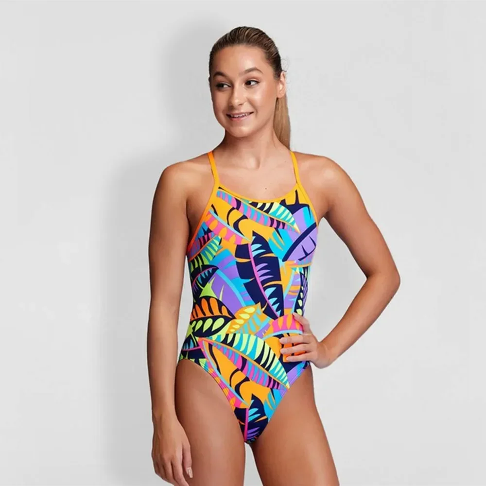 Swimsuit For Girls One Piece Swimsuit Open Water Swimming Teen Girl Swimsuit Functional Training Comfortable Feminino Swimming