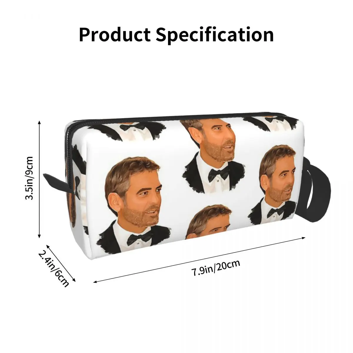 George Clooney Digital Painting Makeup Bag Cosmetic Storage Dopp Kit Toiletry Cosmetic Bag for Women Beauty Travel Pencil Case