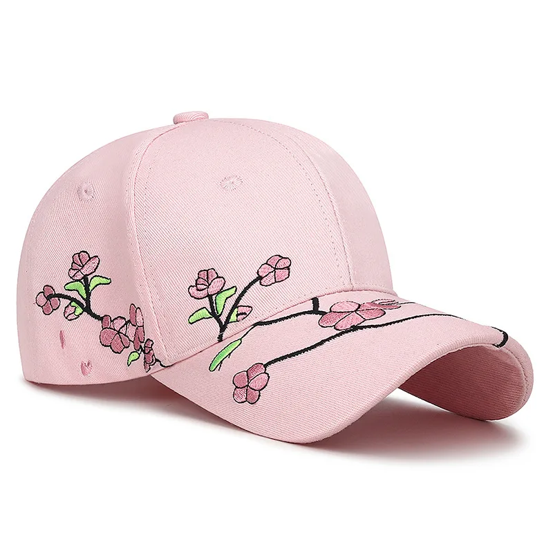 

2024 Fashion Summer Unisex Cotton Outdoor Baseball Cap Plum Embroidery Snapback Travel Sports Hats Men Ladies Sunhats Adjustable