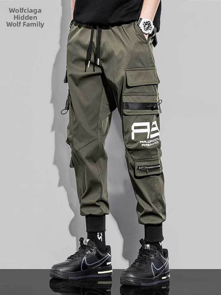 

Робочие брюки в стиле милитари, мужские осенне-зимние повседневные брюки с манжетами на подкладке, свободные брюки для отдыха в уличном стиле