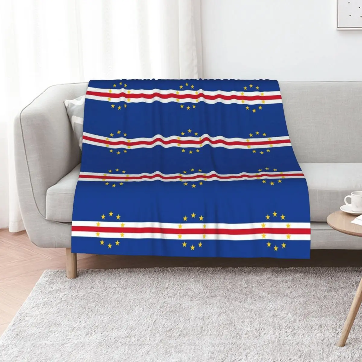 

flag of Cape Verde Throw Blanket Fuzzy Plush Throw Blanket for Sofa Chair