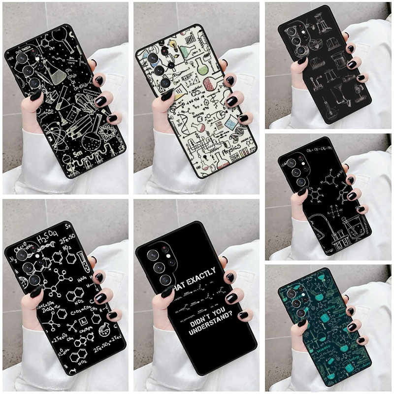 Phone Case For Samsung Galaxy S24 S23 S21fe S22 Ultra Plus Note 10 20 S8 S9 S10 Cover Biology Chemistry Physics Scientist