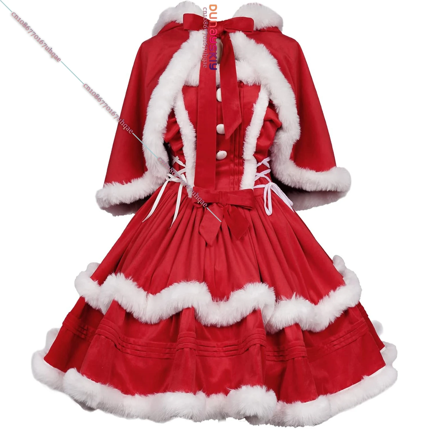 Christmas Skirt COSPLAY Dress Christmas Little Red Riding Hood Dress Strap Skirt with Small Shawl Sexy Bunny Girl