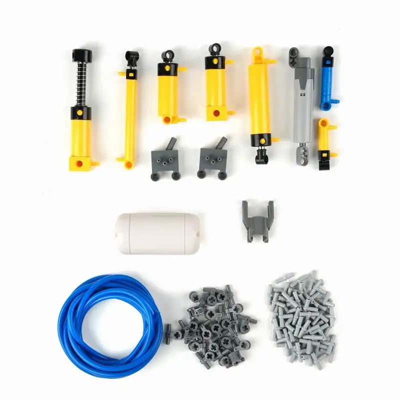 Pneumatisches Teile-Set Zylinder Tank Schalter Schlauch Verbinder-Kit für Technische MOC Mechanische Bausteine DIY Spielzeug