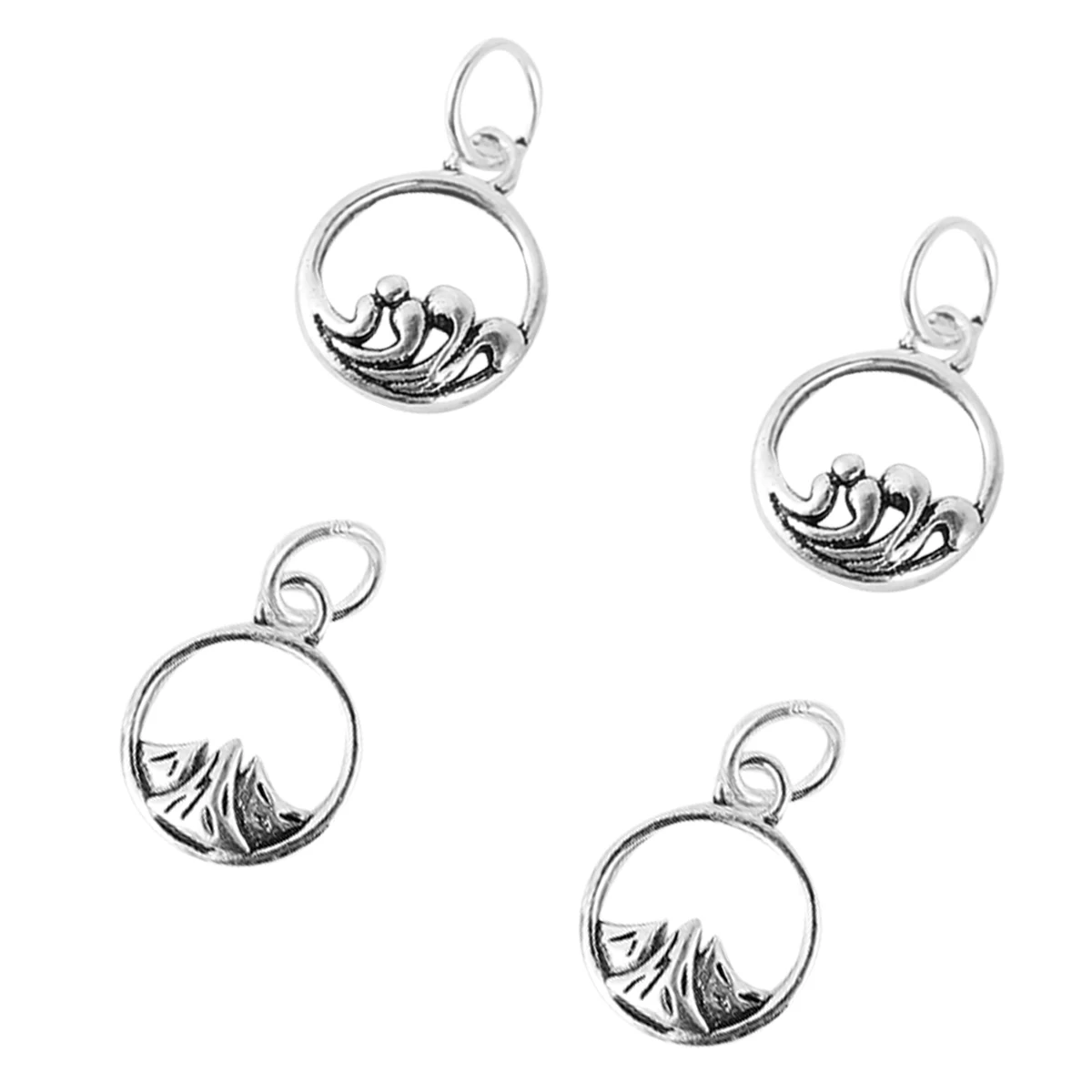

4 Pcs Geometric Shape Pendant Charm DIY Jewelry Making Accessories Hollow Out Creative Oath Fashion Decor Key Chain