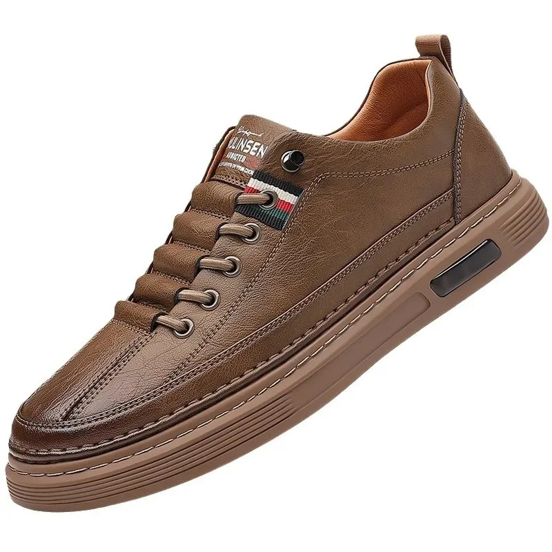 Chaussures décontractées polyvalentes pour hommes, chaussures de planche, cuir respirant, semelle souple, style printemps et automne, nouvelle tendance, 2021