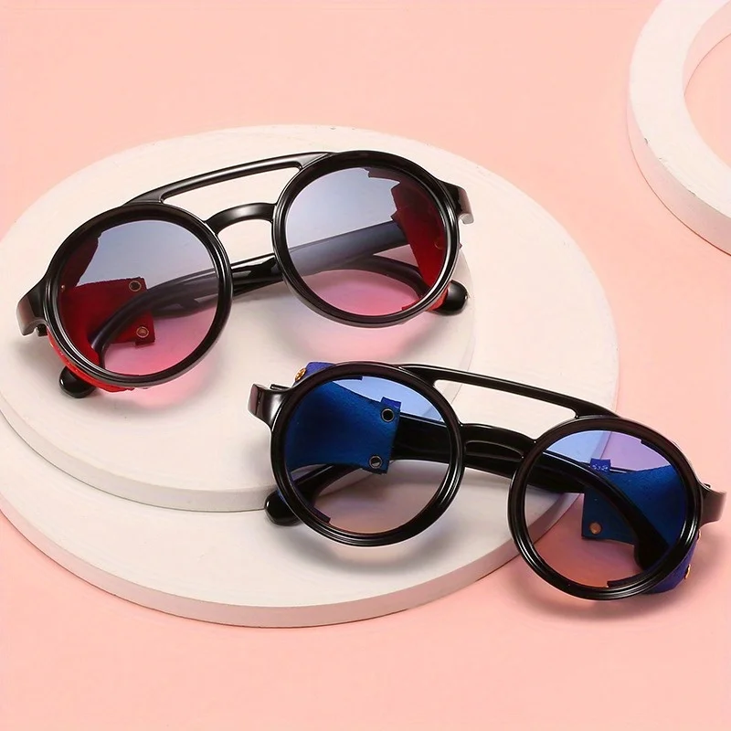 

Steam Punk Women's Sunglasses Retro Round Frame Double Beam Fashion Glasses Daily Commuting Party Decoration Glasses
