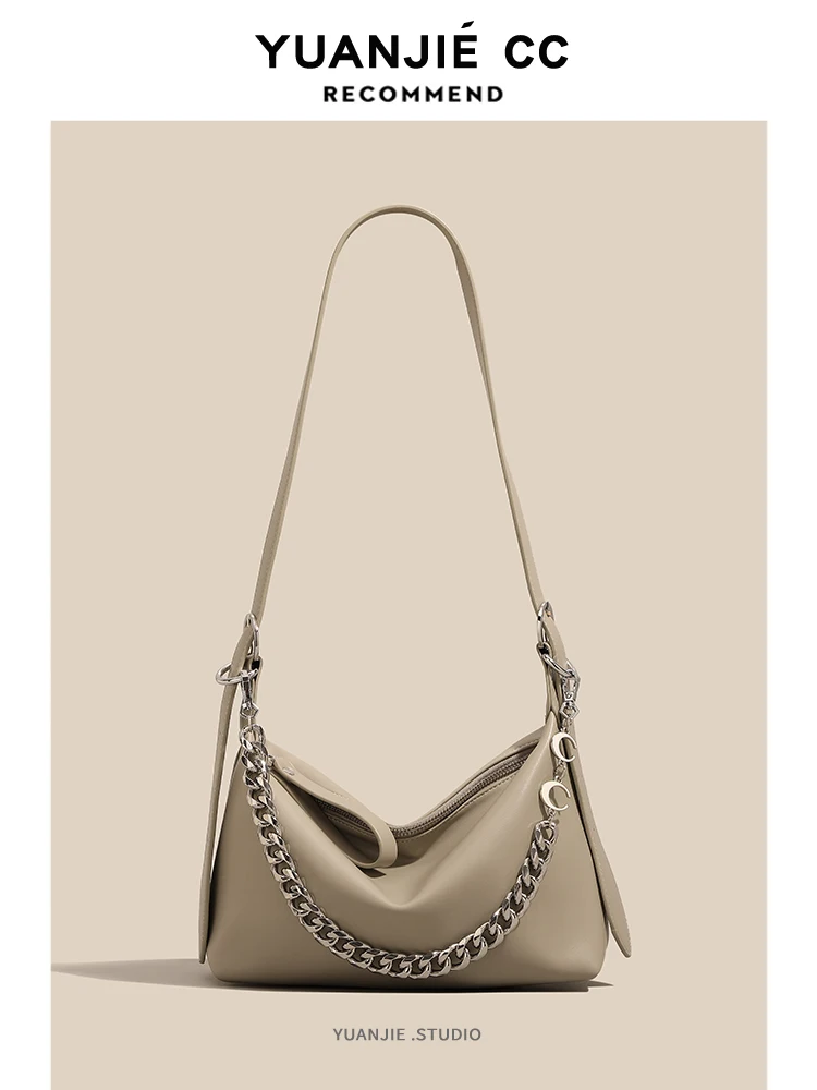 Soft Cowhide Leather Crossbody Bag Casual Versatile High Quality Small Leather Bag for Women British Style Single Shoulder Sl...