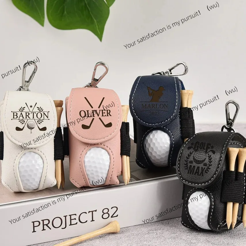 PU Golf Bag Outdoor Waist Hanging Golf Nail Set Nail Storage Bag Laser Engraving