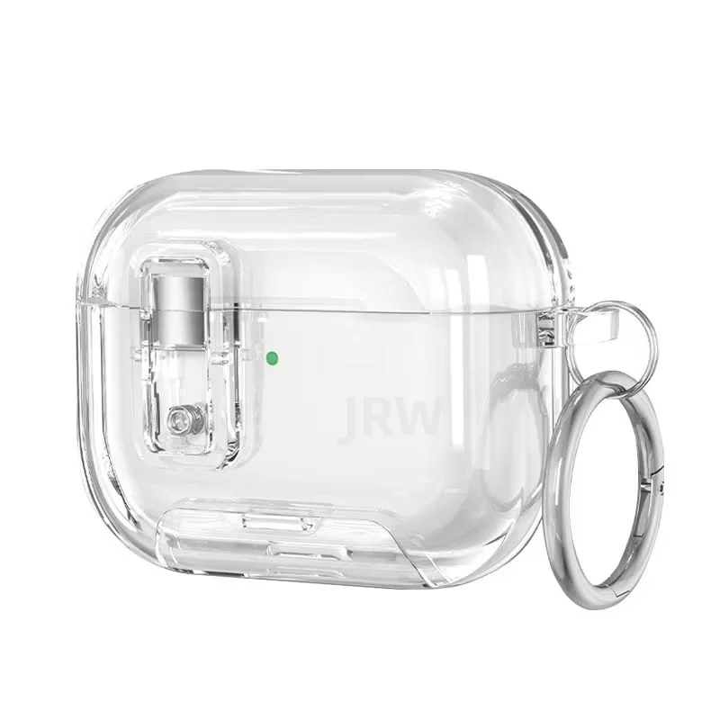 Sicherheitsschloss für AirPods Pro 3/Pro2/Pro/4 Transparente Hülle mit Telefonständer-Design Automatisch öffnender Deckel mit Schlüsselanhänger für AirPods 4/Pro 3/Pro – Detail 8