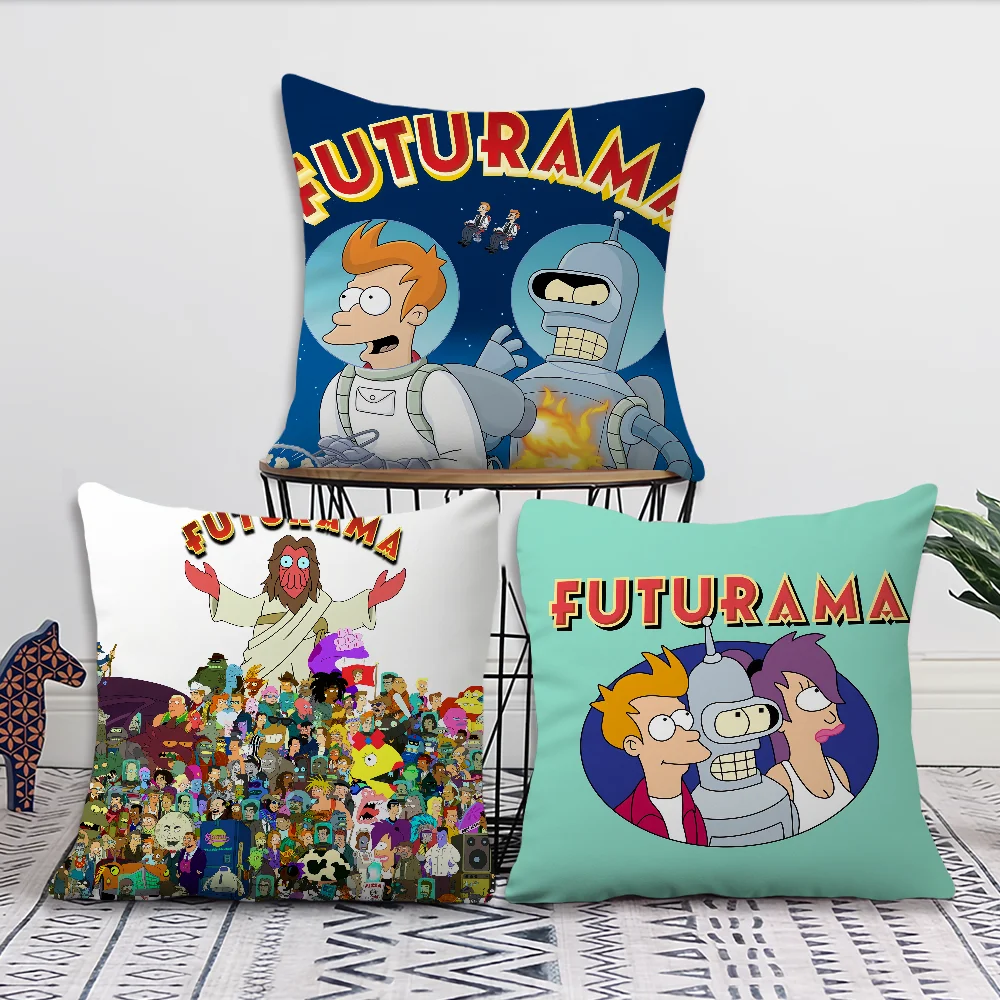 Cartoon F-Futuramas Funny Pillow Case Living Room Headboard Bedroom Office Cushion Cushion Sofa Nap Time