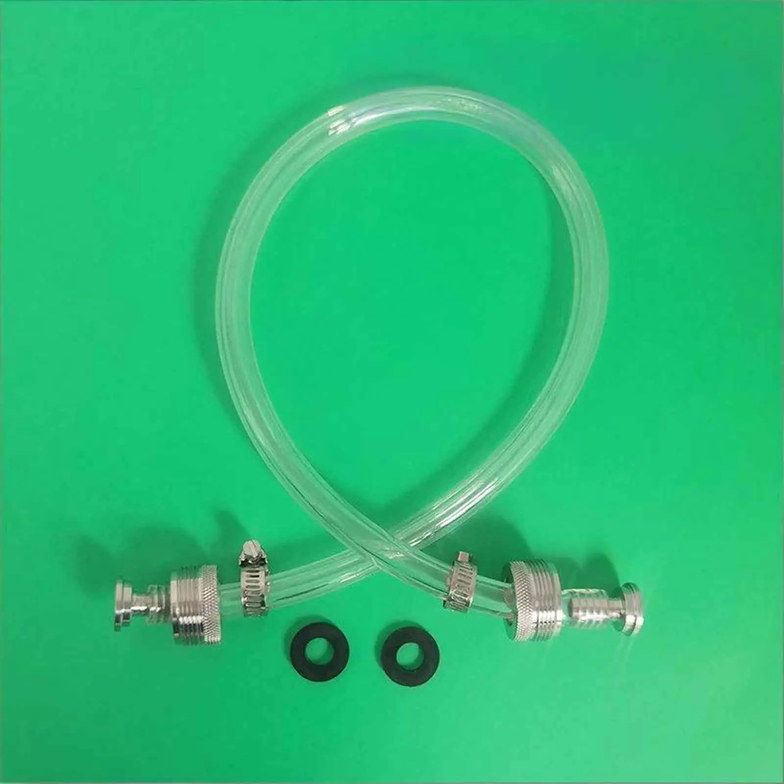 Draft Beer Line Cleaning Hose 60cm Clear Tubing Two Faucet Thread Kit for Kegerator Home Brewing Setup