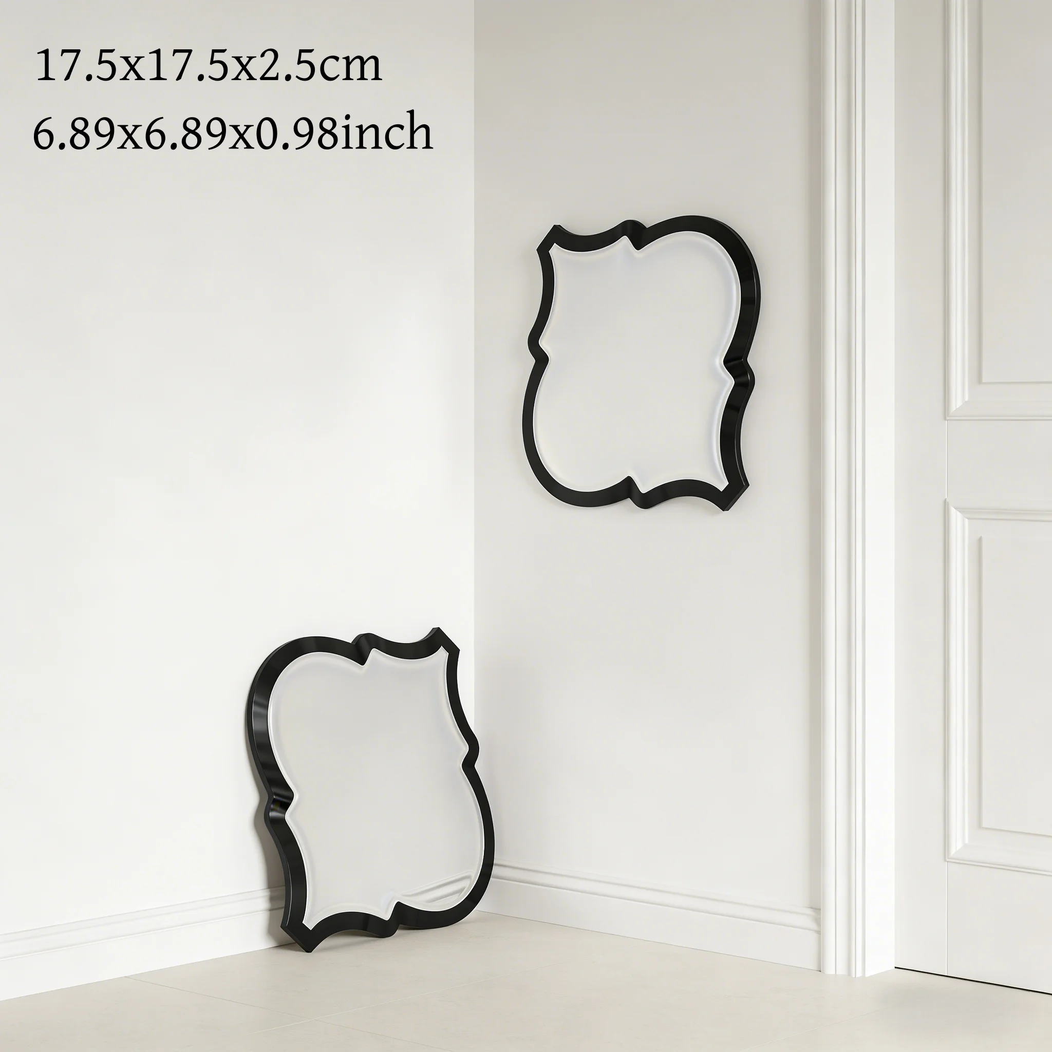 3/6pcs Lantern Shaped Gourd Shaped Bathroom Mirror Golden Artistic Decorative Mirror for Bedroom Living Room Hallway AccentWal
