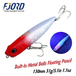 FJORD 130mm 31g Pencil Fishing Lure Surface Topwater Hard Baits UV Effect Sea Artificial Everything For Fishing Equipment Stuff