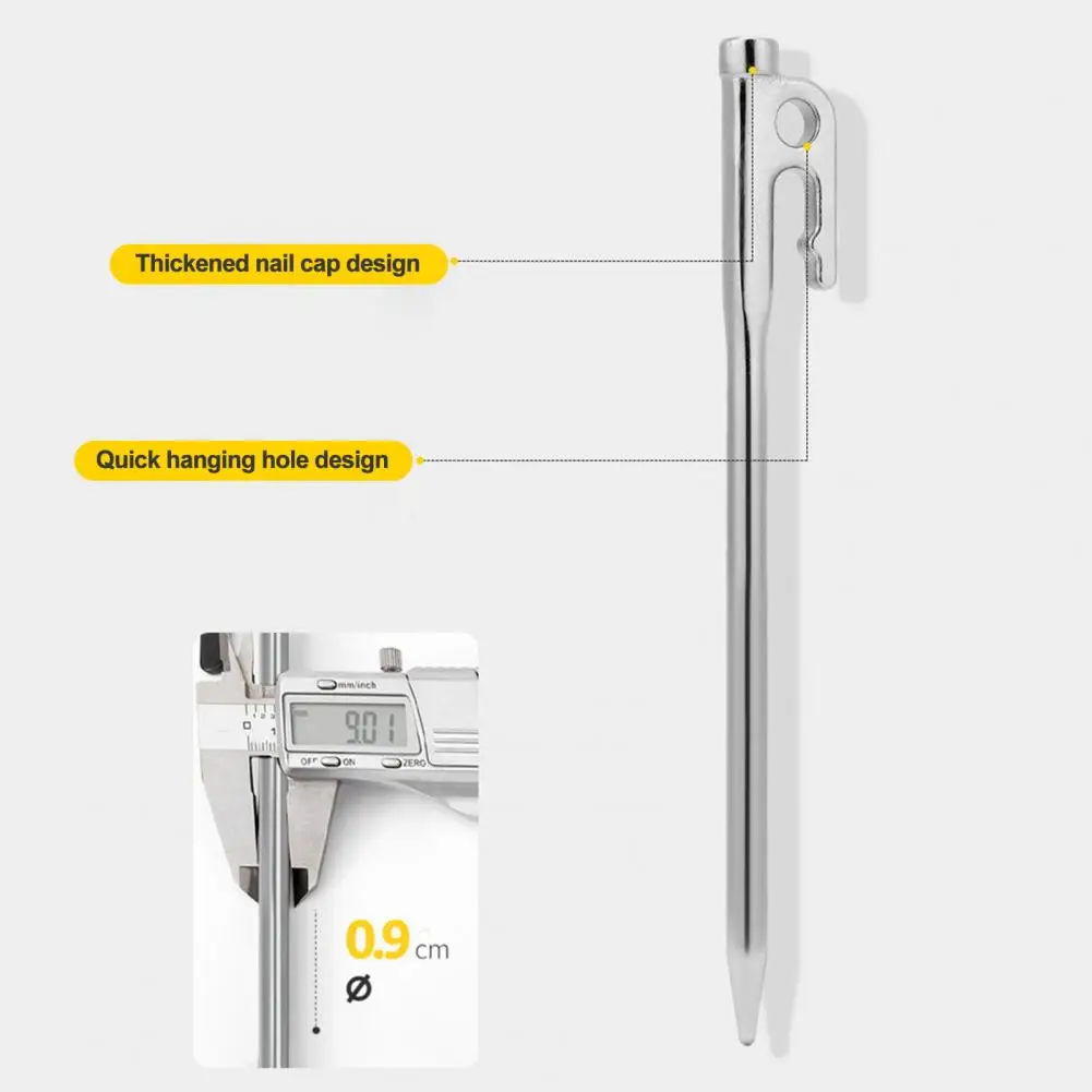 20/30CM Stainless Steel Heavy Duty Tent Stakes Pegs Single Hole Outdoor Canopy Ground Nail Peg Spike Camping Accessories