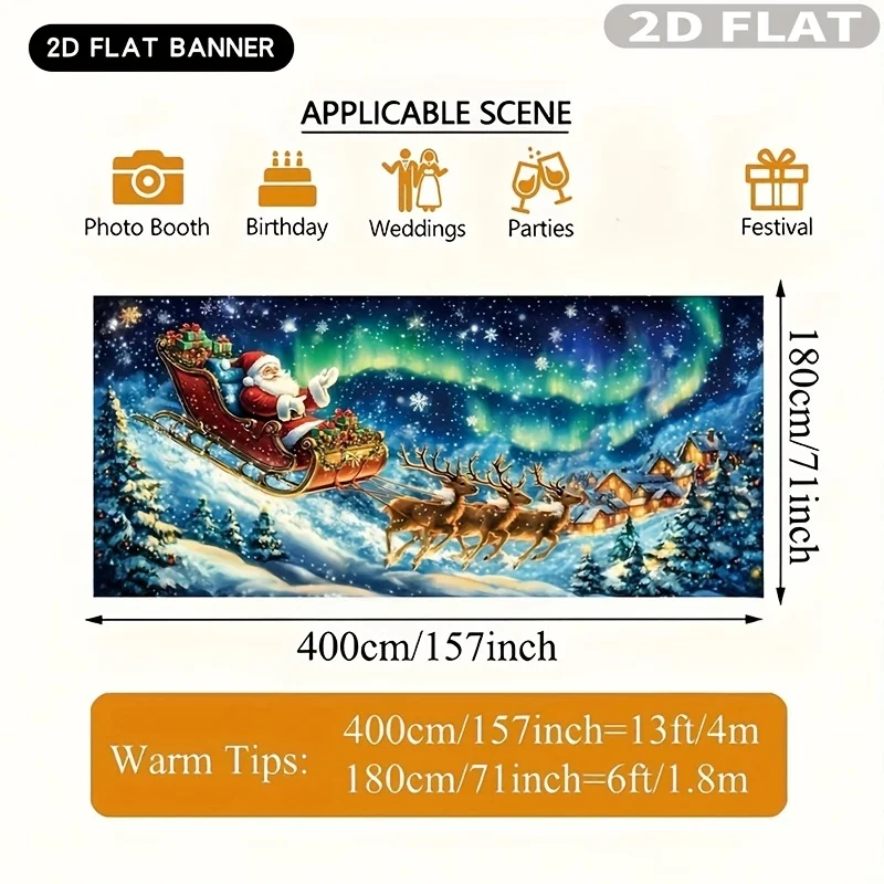 1pc Christmas Garage Door Banner Decoration, Christmas Backdrops & Banners, Multipurpose Festive Wall Hanging For Xmas, Holiday