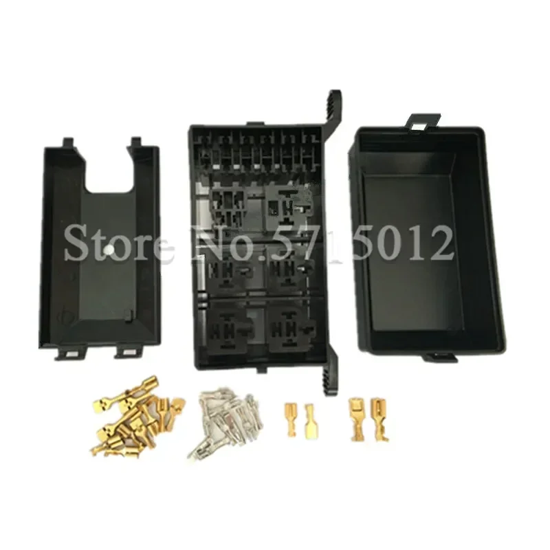 12-Slot Relay Box 6 Relays 6 ATC/ATO Standard Fuses Holder Block With Pins Universal Car Automobile Insurance