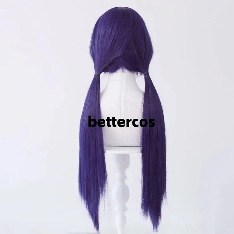 لعبة MiSide مجنون شعر مستعار تأثيري 60 سنتيمتر الأزرق الأرجواني مزيج نصب ذيل حصان الباروكات ميتا أنيمي شعر مستعار تأثيري مقاومة للحرارة الشعر الاصطناعية #6