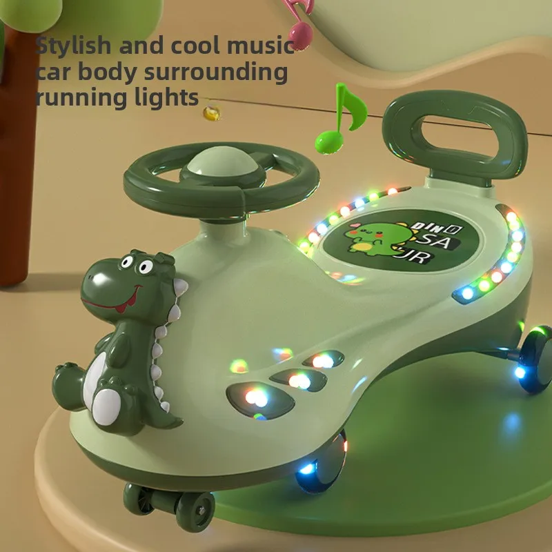 Toddler Twist Car Anti Rollover 360 Swivel Wheels Lights Music Adult Seat Toy Children's Wiggle Car Baby Toy Cars view 2