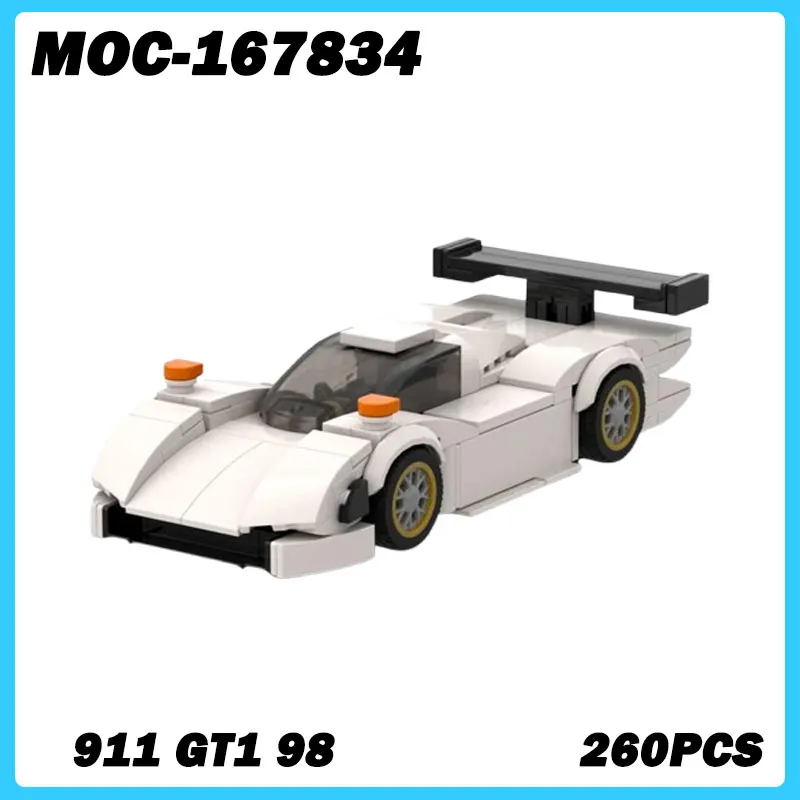 MOC-167834 Super Car White GT1 38 MOC Building Blocks, DIY Model, Assemble Bricks, High Difficulty Toys Birthday Gifts 260PCS