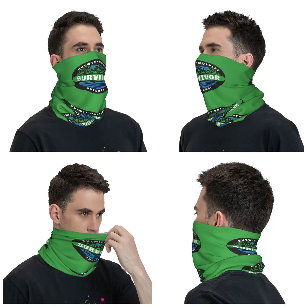 Jogo de aventura programa de TV sobrevivente pescoço gaiter mulheres homens à prova de vento inverno bandana cachecol para ciclismo