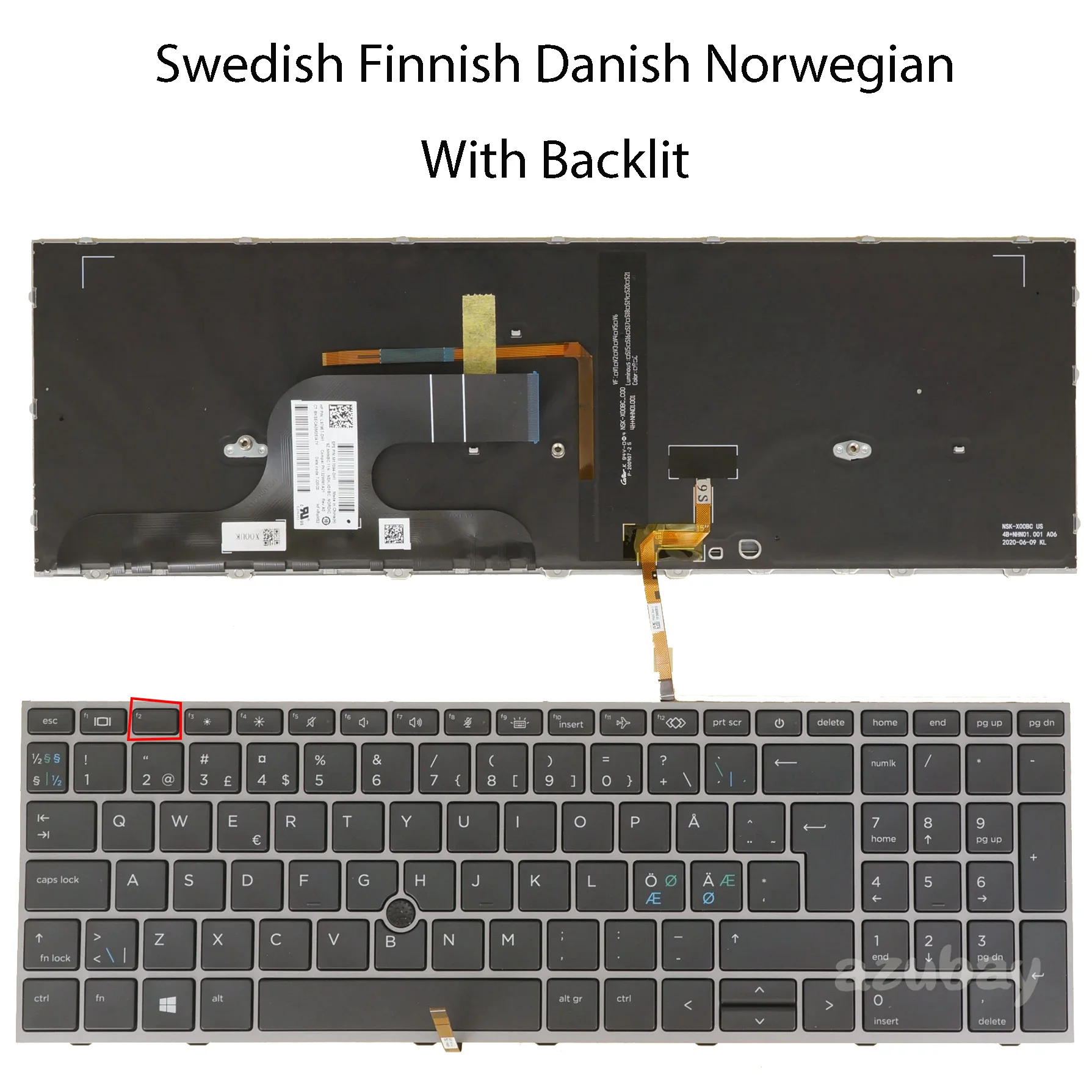 Keyboard For HP ZBook fury 15 G7 / 15.6 15 G8 9Z.NHNBC.11N 9Z