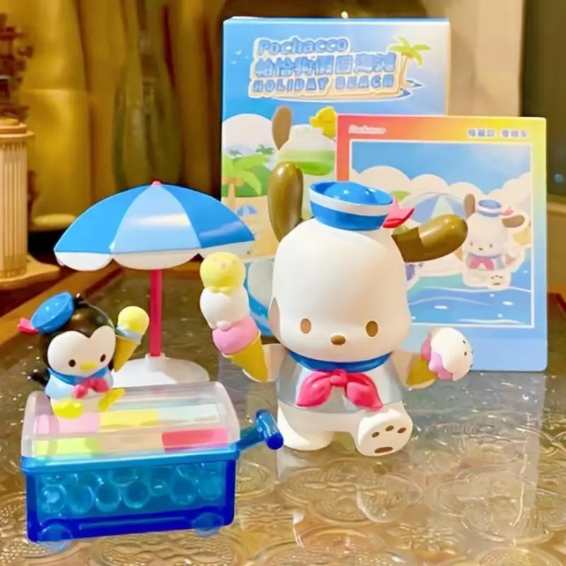 

Sanrio Pochacco Holiday Beach Series Figure Kawaii Anime Action Figurine Collection Pvc Statue Model Doll Desk Decor Xmas Gift